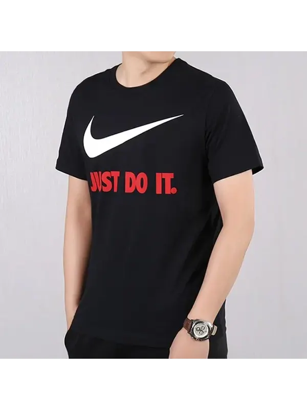 Футболка Nike Sportswear Just Do It Logo T-Shirt 'Black' — изображение 2 из 3, черный/мульти