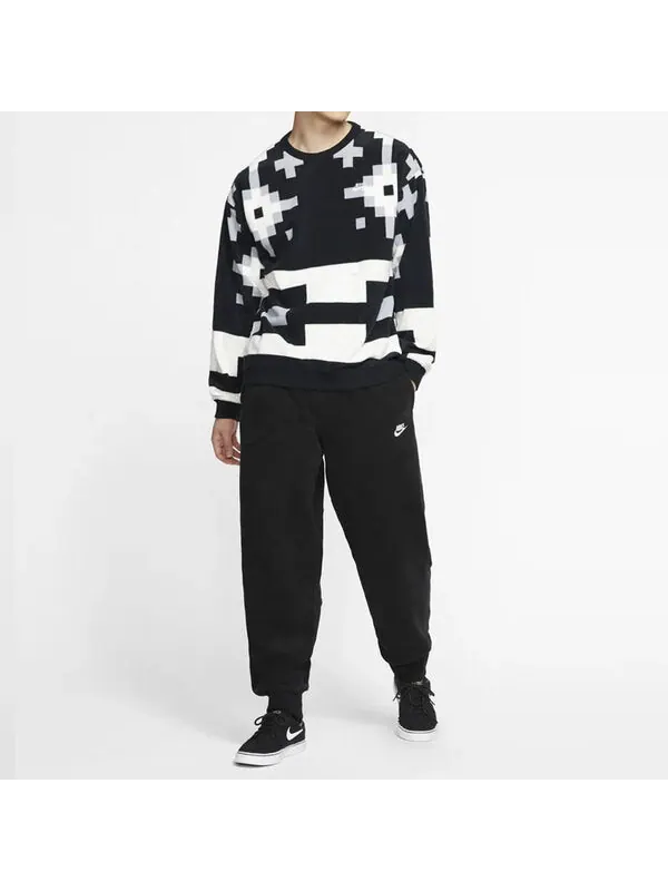 Толстовка Nike SB Skateboard Icon Pattern Printed Sweater For Men Black/White — изображение 3 из 4, черный/белый