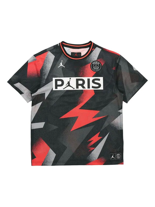 Футболка Air Jordan Paris Saint-Germain Mesh Soccer/Football Sports Training Short Sleeve Black — изображение 1 из 4, черный