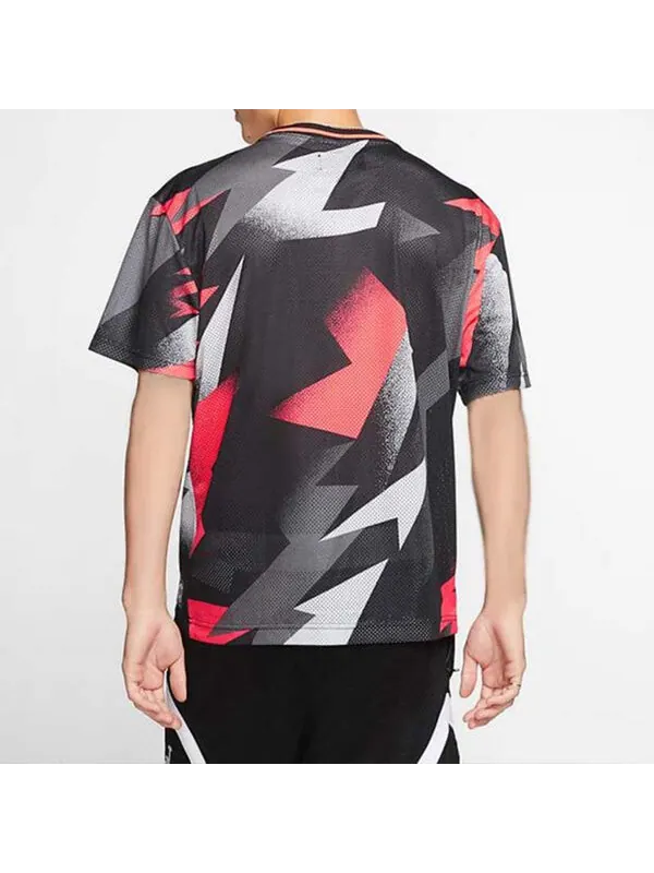 Футболка Air Jordan Paris Saint-Germain Mesh Soccer/Football Sports Training Short Sleeve Black — изображение 4 из 4, черный