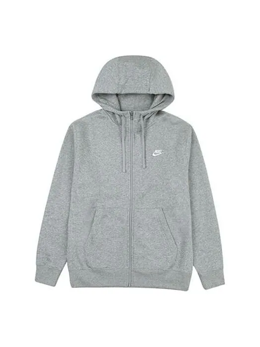 Куртка Nike Casual Sports Solid Color Zipper hoodie Jacket Gray — изображение 1 из 4, серый
