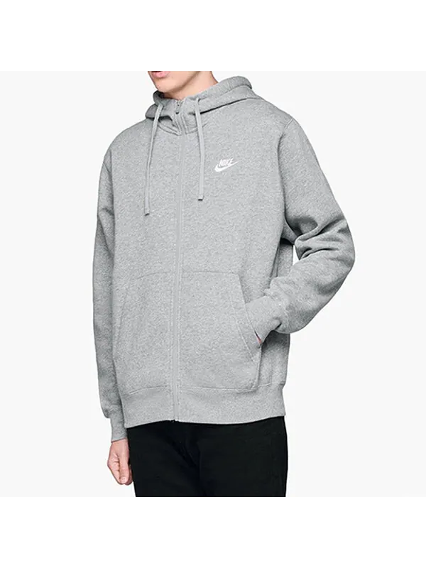 Куртка Nike Casual Sports Solid Color Zipper hoodie Jacket Gray — изображение 3 из 4, серый