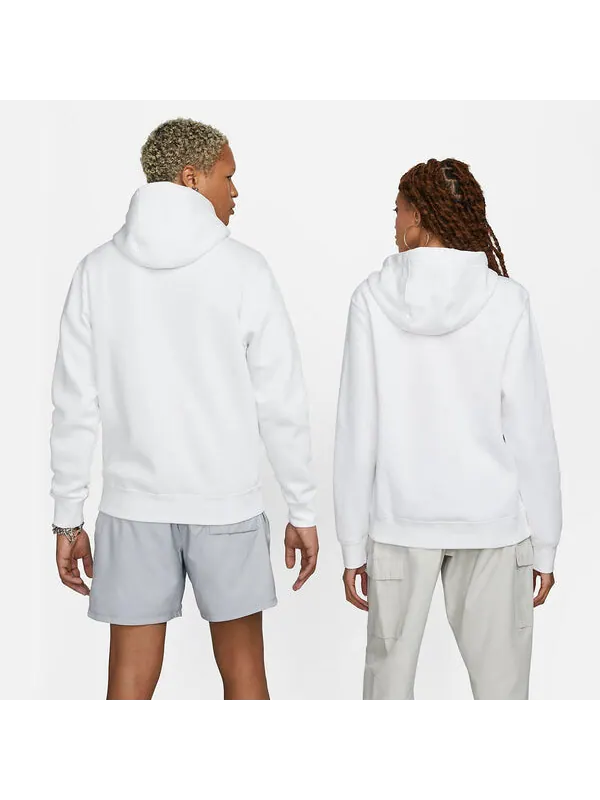 Куртка спортивная одежда клуб флисовая толстовка с капюшоном на молнии Nike — изображение 3 из 3, белый