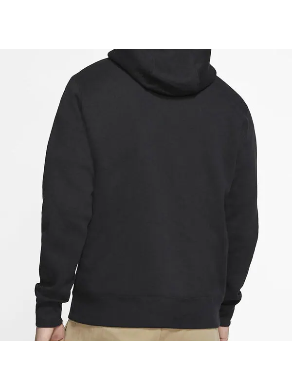 Толстовка Nike Sportswear Club Fleece Pullover Hoodie 'Black white' — изображение 3 из 3, черный