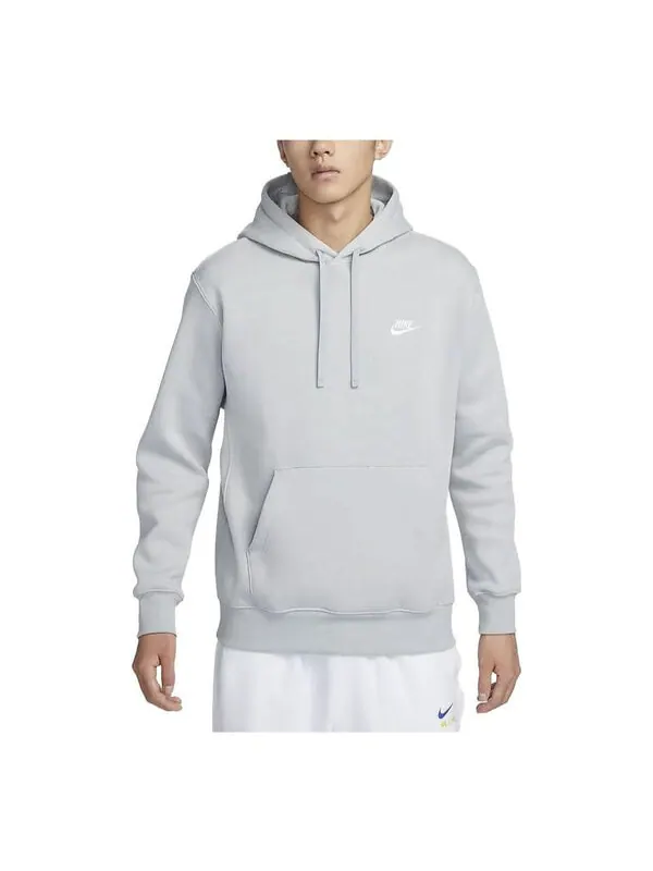 Толстовка Nike Sportswear Club Fleece Pullover Hoodie 'Grey' — изображение 1 из 2, серый