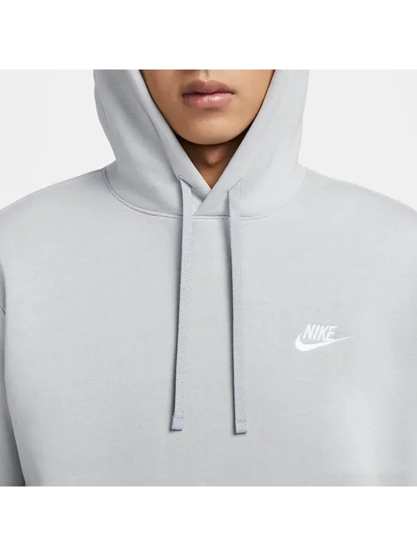 Толстовка Nike Sportswear Club Fleece Pullover Hoodie 'Grey' — изображение 2 из 2, серый