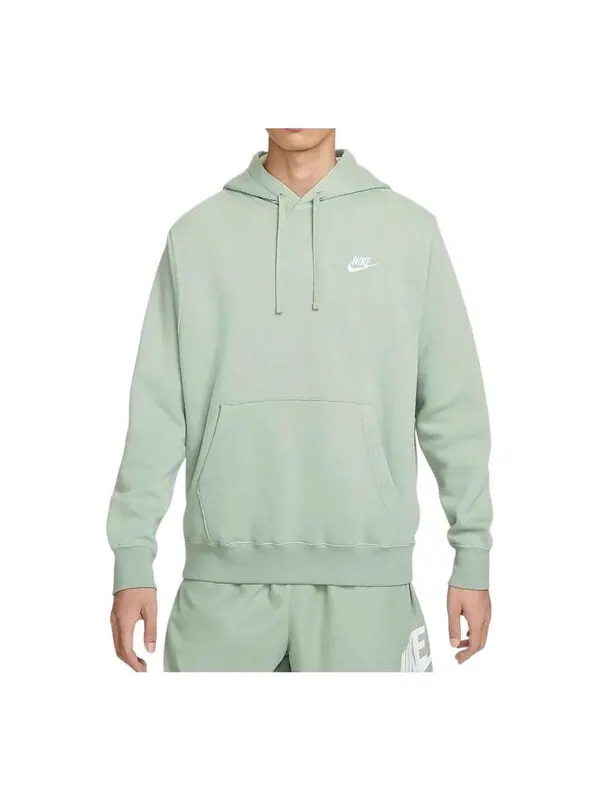Толстовка sportswear club fleece hoodie 'green' Nike — изображение 1 из 3, зеленый/белый