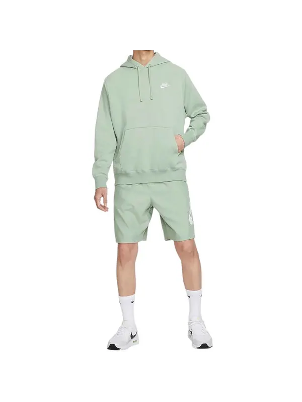Толстовка sportswear club fleece hoodie 'green' Nike — изображение 3 из 3, зеленый/белый