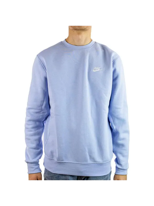 Толстовка Nike Sportswear Club Fleece Solid Color Logo Embroidered Round Neck Long Sleeves Light — изображение 2 из 2, мульти
