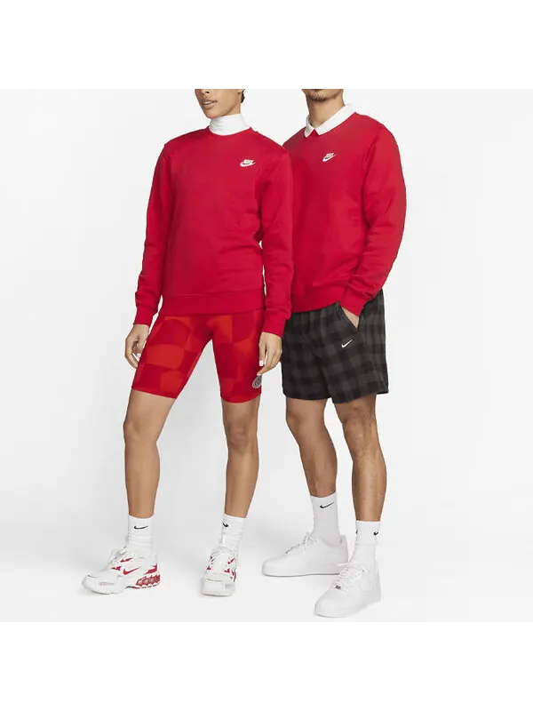 Толстовка Nike Sportswear Club Fleece Crewneck 'University Red White' — изображение 3 из 4, красный/белый