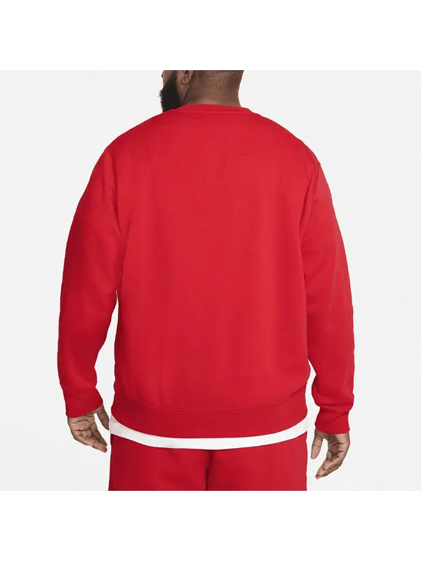 Толстовка Nike Sportswear Club Fleece Crewneck 'University Red White' — изображение 4 из 4, красный/белый
