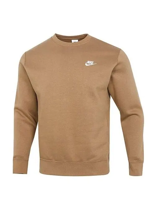 Толстовка Nike Sportswear Club Fleece Casual Sports Round Neck Pullover Khaki — изображение 1 из 4, хаки