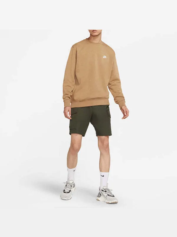 Толстовка Nike Sportswear Club Fleece Casual Sports Round Neck Pullover Khaki — изображение 3 из 4, хаки