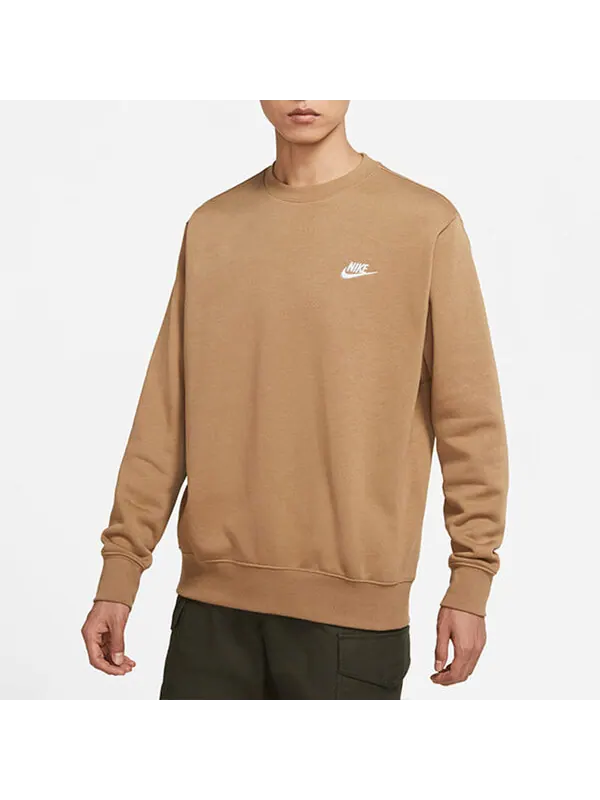 Толстовка Nike Sportswear Club Fleece Casual Sports Round Neck Pullover Khaki — изображение 4 из 4, хаки