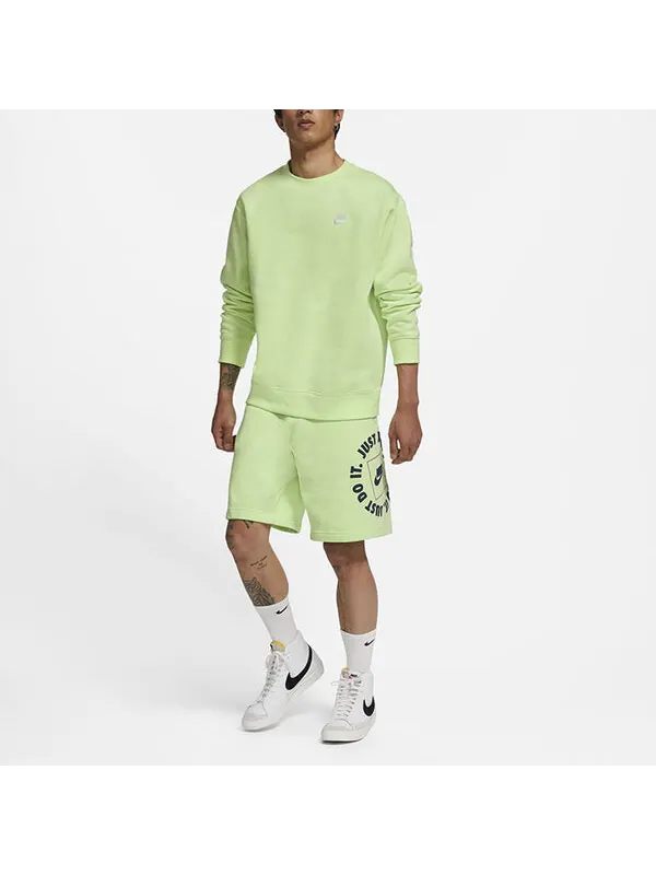 Толстовка Nike Sportswear Club Fleece Stay Warm Sports Pullover Round Neck Green — изображение 2 из 4, зеленый