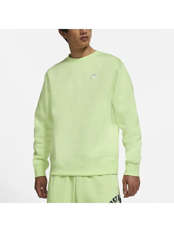 Толстовка Nike Sportswear Club Fleece Stay Warm Sports Pullover Round Neck Green — изображение 3 из 4, зеленый