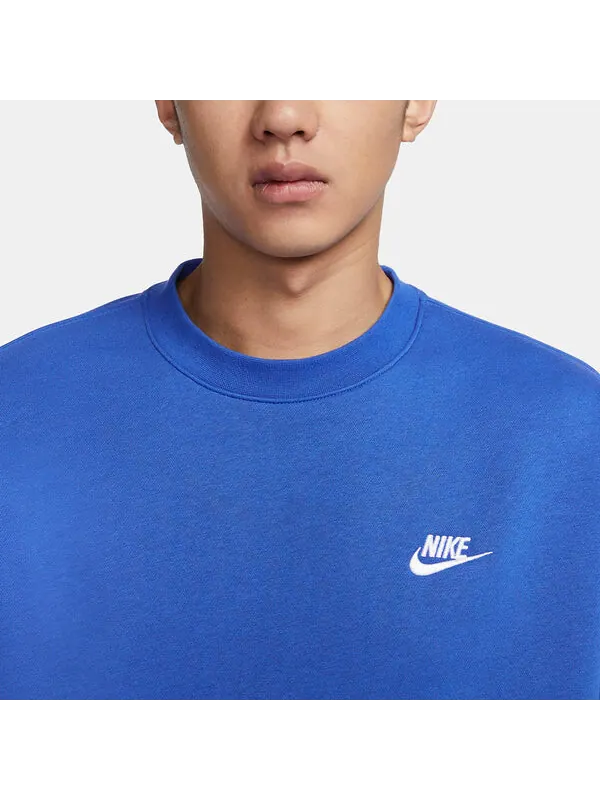 Куртка Nike Club Crew Neck Sweatshirt 'Blue' — изображение 2 из 3, синий