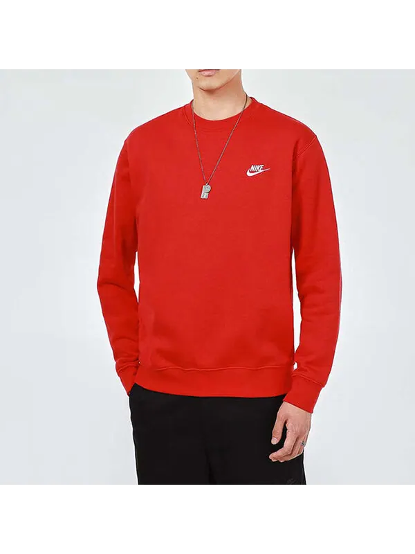 Толстовка Nike Sportswear Casual Sports Round Neck Pullover Red Orange — изображение 3 из 4, оранжевый
