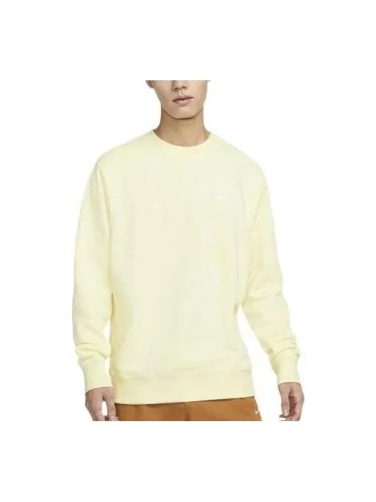 Толстовка Nike Sportswear Club Fleece Crew 'Light Yellow' — изображение 1 из 3, светлый желтый