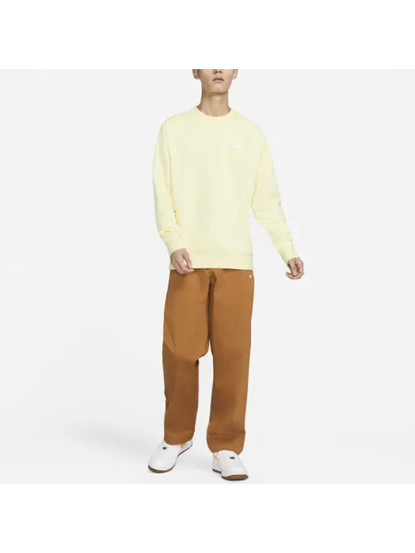 Толстовка Nike Sportswear Club Fleece Crew 'Light Yellow' — изображение 3 из 3, светлый желтый