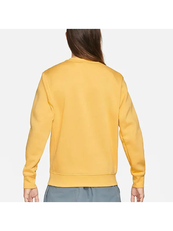 Толстовка Nike Sportswear Club Fleece Round Neck Pullover 'Bright Yellow' — изображение 3 из 4, желтый
