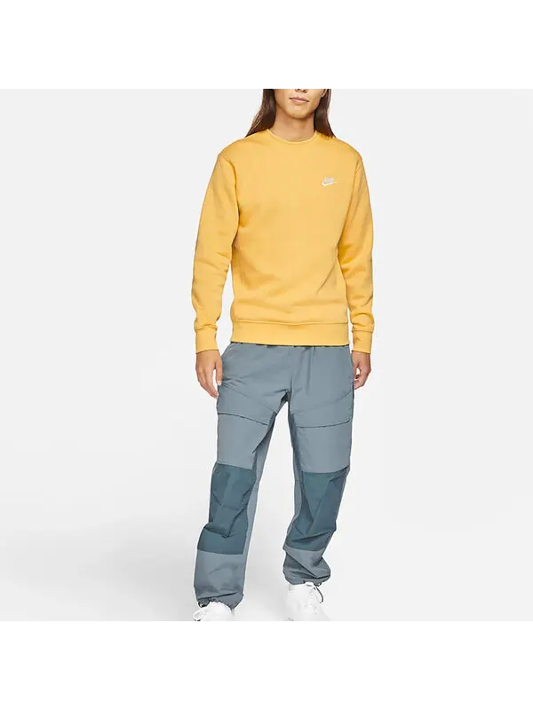 Толстовка Nike Sportswear Club Fleece Round Neck Pullover 'Bright Yellow' — изображение 4 из 4, желтый