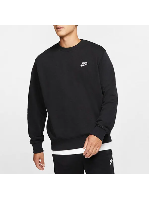 Толстовка Nike AS Men's Nike Sportswear Club CRW FT Black — изображение 3 из 4, черный