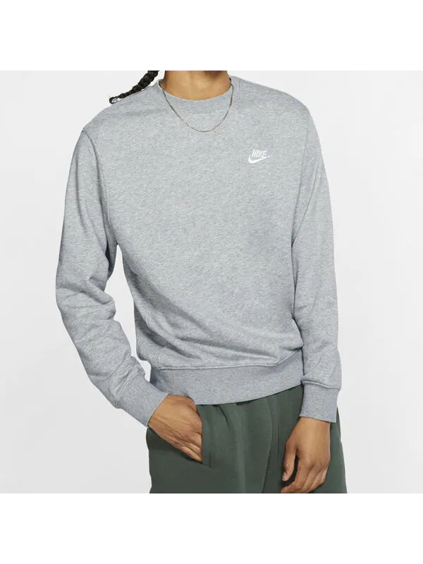 Толстовка Nike Men Sportswear Club French Terry Crew Gray — изображение 4 из 4, серый