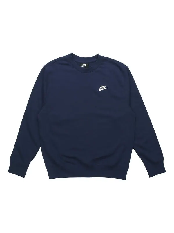 Толстовка Nike Basic Chest logo Round Neck Navy Blue — изображение 1 из 4, темно-синий