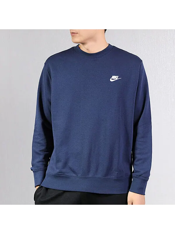 Толстовка Nike Basic Chest logo Round Neck Navy Blue — изображение 3 из 4, темно-синий