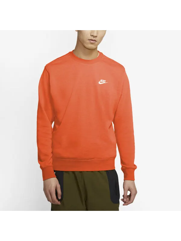Толстовка Men's Nike Sportswear NSW Club French Terry Casual Sports Round Neck Orange — изображение 3 из 4, оранжевый