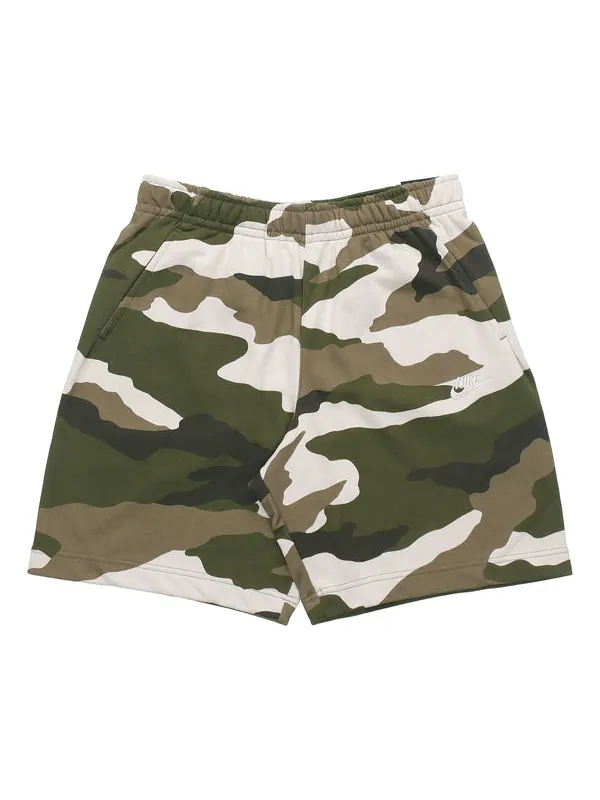 Шорты sportswear club french terry camouflage shorts olive green Nike — изображение 1 из 4, оливковый зеленый