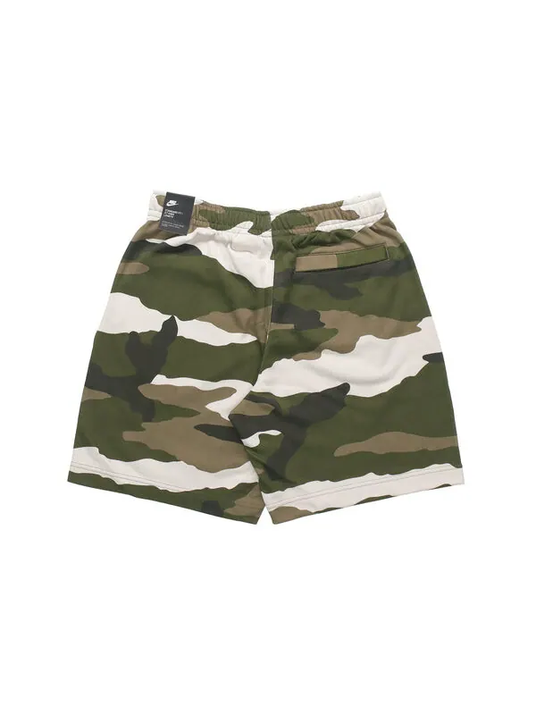 Шорты sportswear club french terry camouflage shorts olive green Nike — изображение 2 из 4, оливковый зеленый