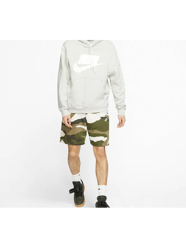 Шорты sportswear club french terry camouflage shorts olive green Nike — изображение 3 из 4, оливковый зеленый