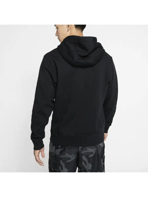 Толстовка Men's Nike Club Fleece Printing Black — изображение 4 из 4, черный