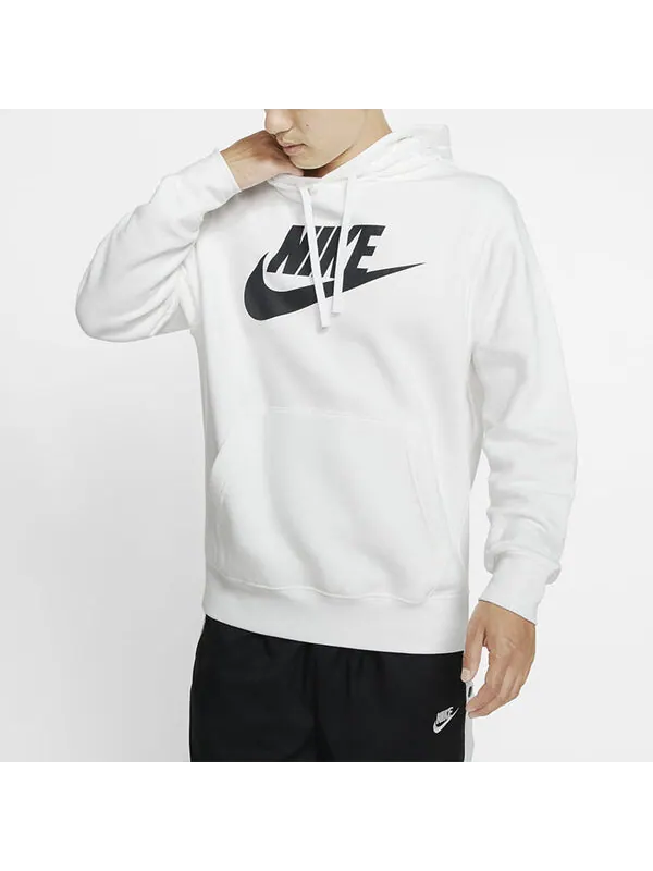 Толстовка Men's Nike Club Fleece Printing White — изображение 4 из 4, белый
