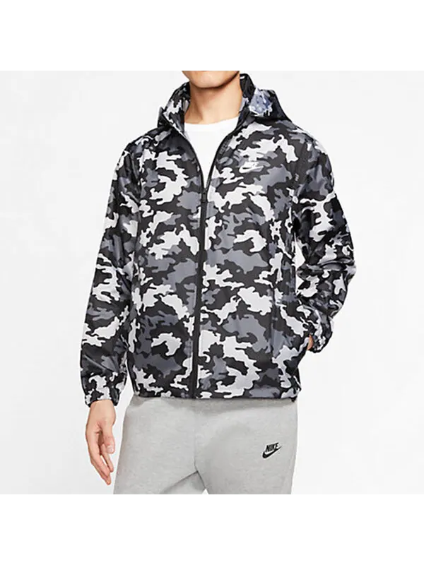 Куртка Nike Camouflage Pattern Loose Zipper Long Sleeves Jacket Black — изображение 3 из 4, черный