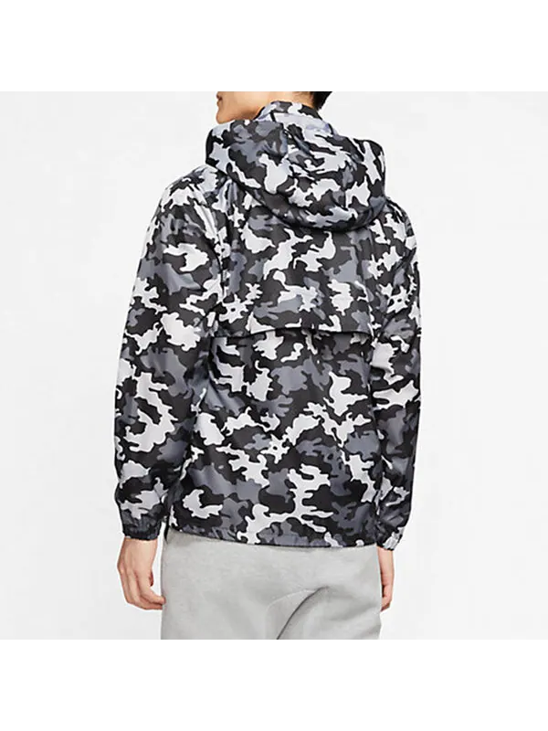 Куртка Nike Camouflage Pattern Loose Zipper Long Sleeves Jacket Black — изображение 4 из 4, черный