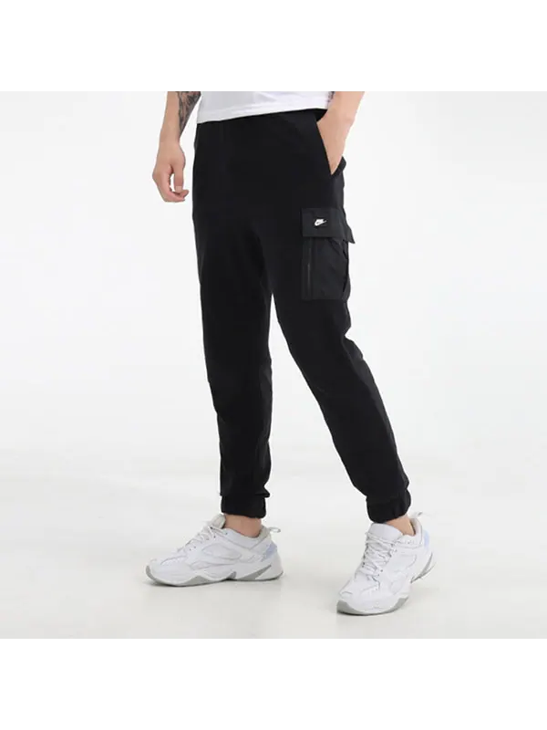 Брюки men's slim fit cargo casual sports pants/trousers/joggers black Nike — изображение 3 из 4, черный