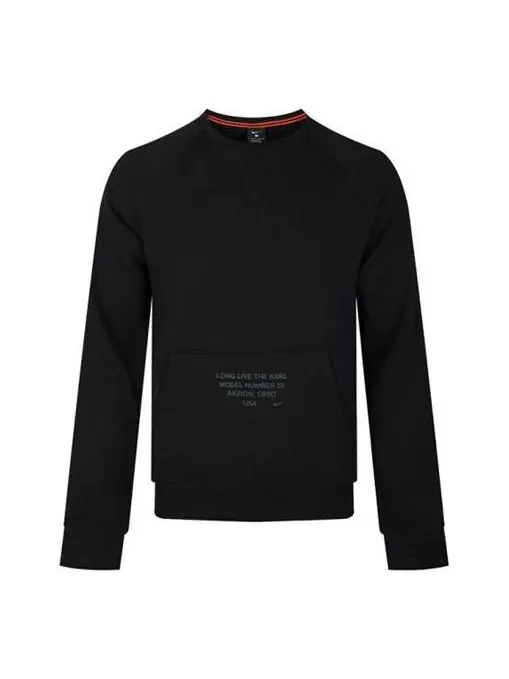 Толстовка Nike LeBron Fleece Lined Long Sleeves Round Neck Pullover Black — изображение 1 из 2, черный/оранжевый