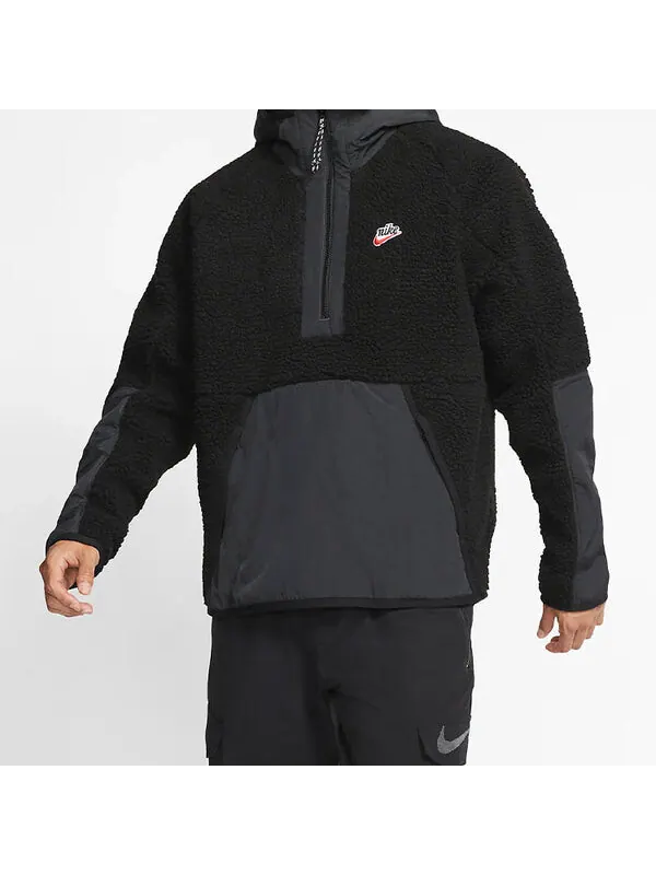 Куртка Nike MENS Sportswear Jacket Sail Royal Hoodie Black — изображение 3 из 4, черный