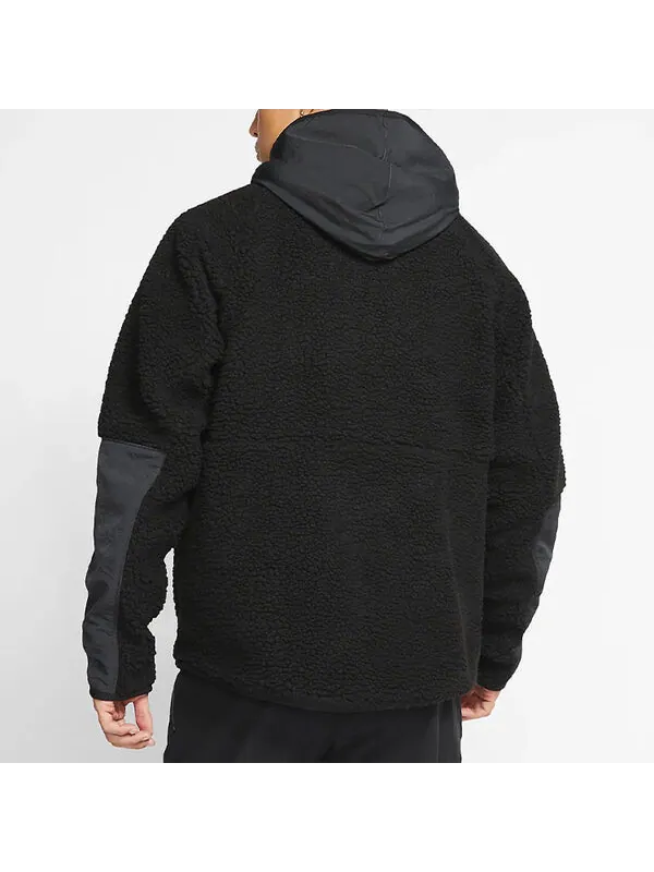 Куртка Nike MENS Sportswear Jacket Sail Royal Hoodie Black — изображение 4 из 4, черный