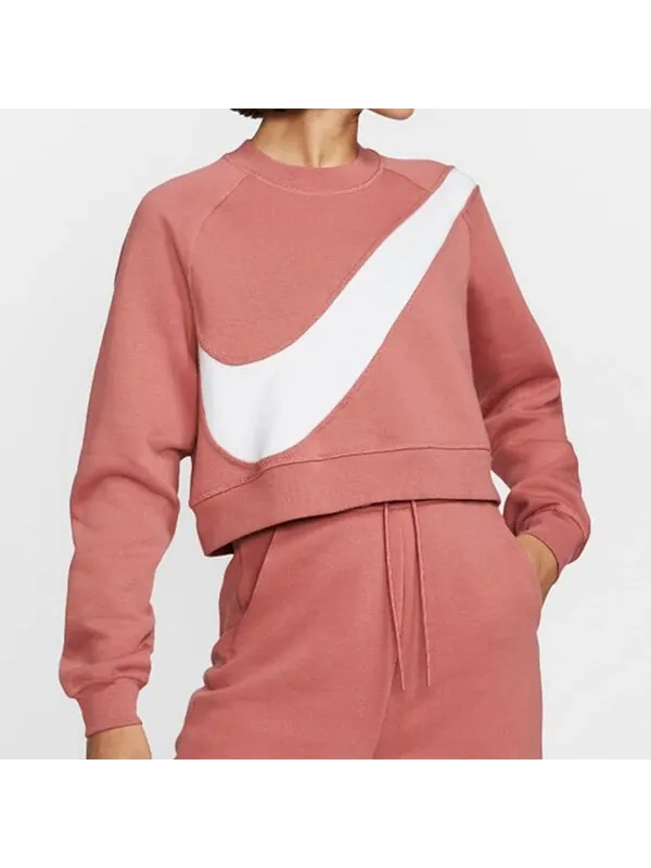 Свитера nsw swoosh crew флисовая толстовка Nike — изображение 3 из 4, розовый