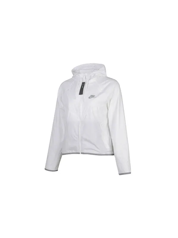 Куртка Nike Sportswear Windrunner Sports Splice Zipper With Cap Waterproof Jacket White — изображение 3 из 4, белый