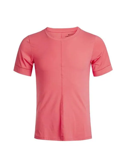 Футболка yoga dri-fit sports quick dry short sleeve red light red Nike — изображение 1 из 4, светлый красный