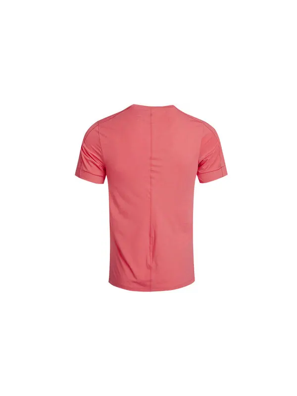 Футболка yoga dri-fit sports quick dry short sleeve red light red Nike — изображение 2 из 4, светлый красный