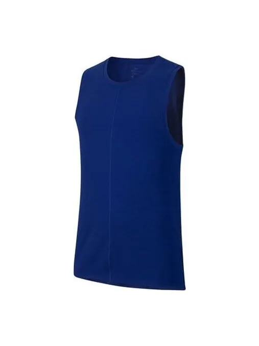 Спортивная футболка yoga dri-fit jersey for men dark-blue Nike — изображение 1 из 4, синий