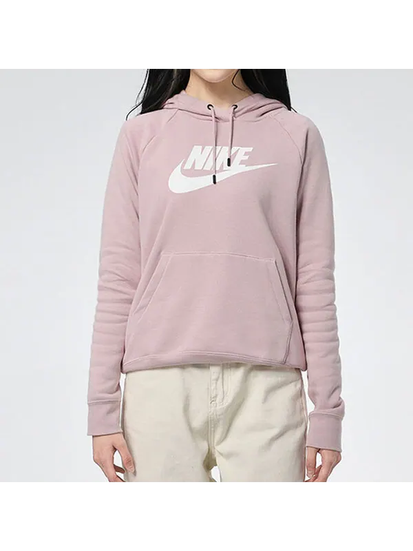 Толстовка (WMNS) Nike Sportswear NSW Essential Logo Hoodie 'Pink' — изображение 4 из 4, розовый