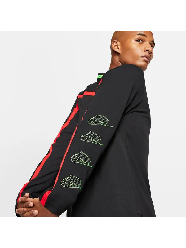 Футболка Nike Dri-fit Long Sleeve Training Top 'Black' — изображение 2 из 3, черный/мульти