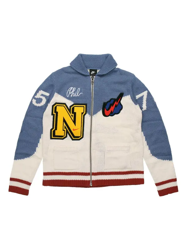 Свитер men's zipper knit blue white Nike — изображение 1 из 4, мульти